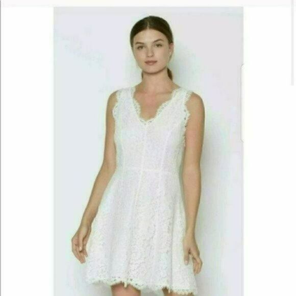 NWT MSRP $299 Joie Nikolina B. Lace A-Line Dress White Women's Size Large - Picture 3 of 8